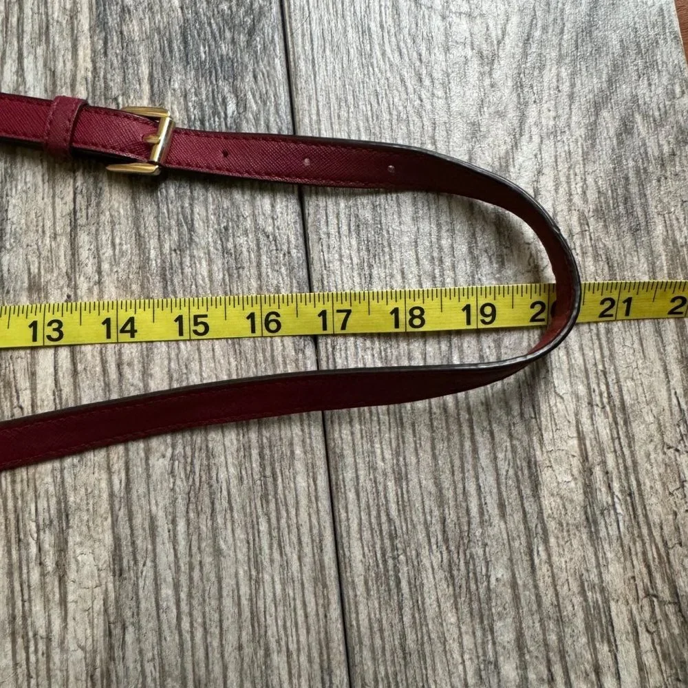 Michael Kors Brandi Womens Maroon Leather Gold Trim Top Handle Satchel Bag Purse - Picture 13 of 14